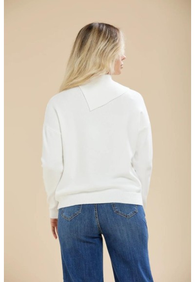 Maglia donna Carola Maria Milano collo aperto con bottoni in viscosa f