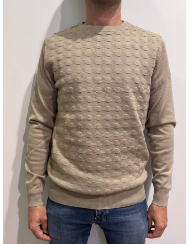 Maglia uomo Manuel Garcia girocollo in lana e poliammmide con lavorazi