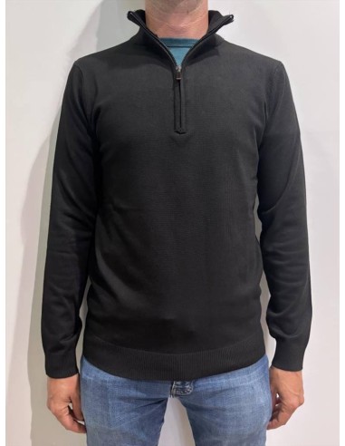 Maglia uomo Manuel Garcia mezza zip in viscosa elasticizzata Made in I