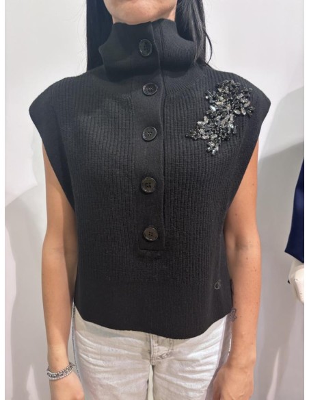 Gilet donna Liu Jo 100% lana con ricami gioiello – Liu Jo Better  | Ma