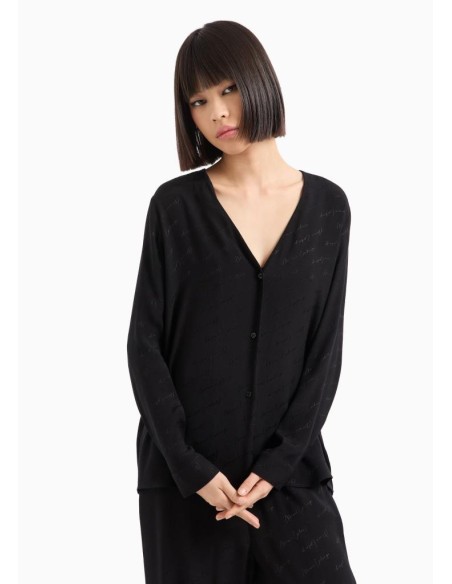 Camicia Donna Armani Exchange con Motivo a Scritte  | Mariadesole.it