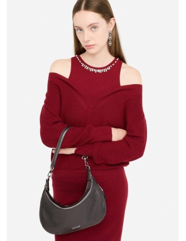 Borsa hobo media donna Liu Jo Better grigia effetto bottalato  | Maria