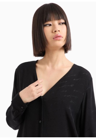 Camicia Donna Armani Exchange con Motivo a Scritte  | Mariadesole.it