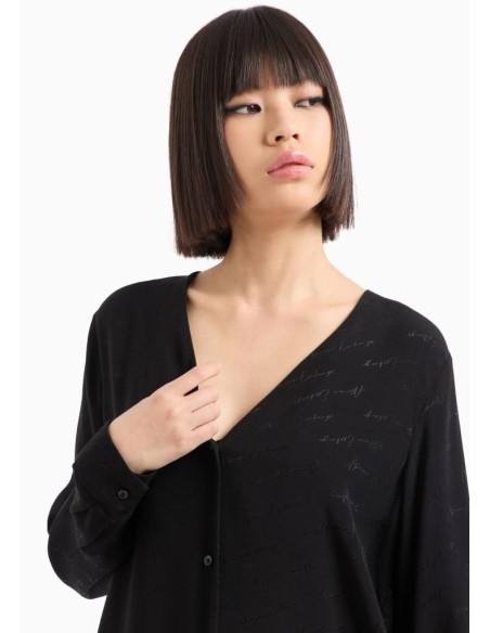 Camicia Donna Armani Exchange con Motivo a Scritte  | Mariadesole.it
