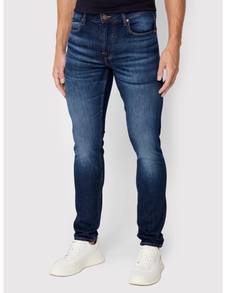 Jeans uomo Guess Chris blu scuro Super Skinny Fit in cotone riciclato 