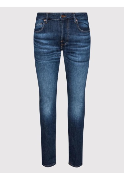 Jeans uomo Guess Chris blu scuro Super Skinny Fit in cotone riciclato 