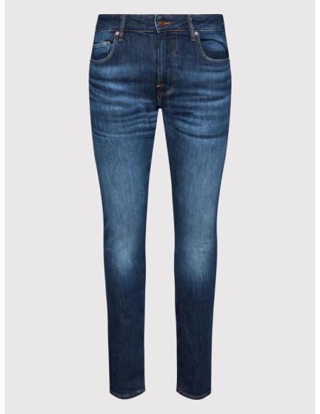 Jeans uomo Guess Chris blu scuro Super Skinny Fit in cotone riciclato 