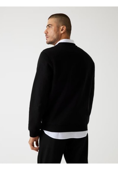 Felpa uomo Guess girocollo in cotone organico con logo ricamato  | Mar