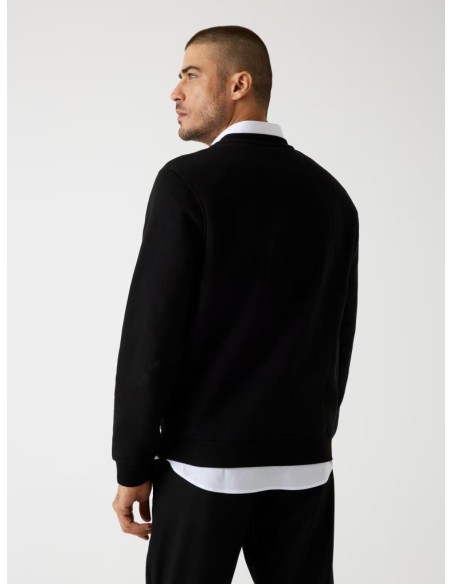 Felpa uomo Guess girocollo in cotone organico con logo ricamato  | Mar