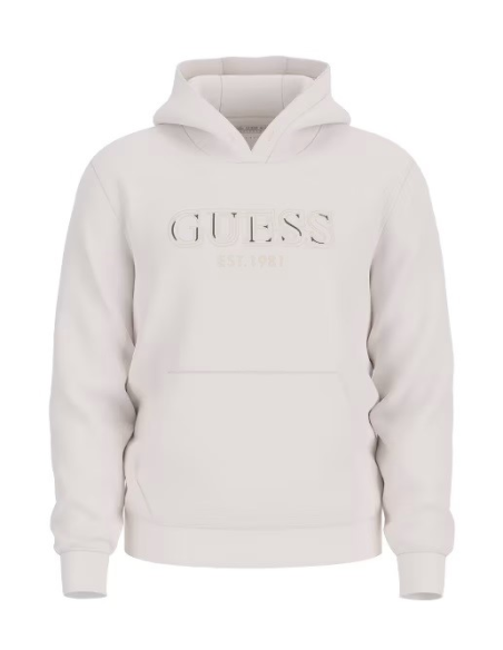 Felpa uomo Guess con cappuccio rimovibile e logo ricamato  | Mariadeso