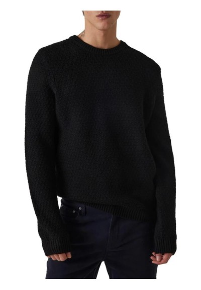 Maglione uomo Guess Arlo girocollo open stitch in viscosa  | Mariadeso