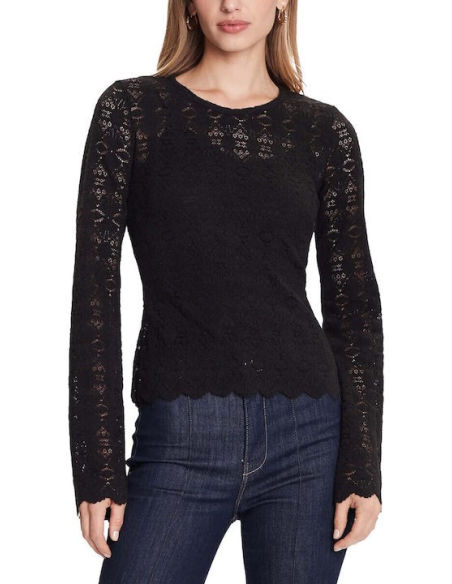 Guess Maglia Donna in Pizzo Maniche Lunghe Slim Fit  | Mariadesole.it