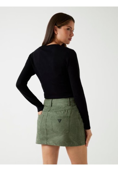 Guess Maglione Donna Girocollo con Logo Frontale in Strass  | Mariades