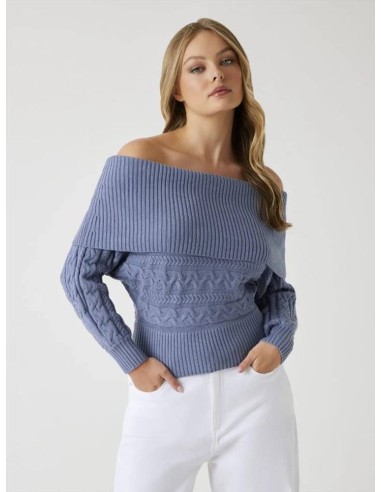 Maglione donna Guess in maglia grigio nebbia vestibilità regolare  | M