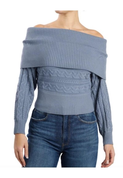 Maglione donna Guess in maglia grigio nebbia vestibilità regolare  | M