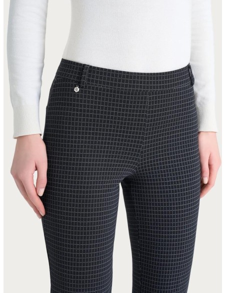 Ragno Donna Pantalone Flare alla Caviglia Fantasia Check in Eco Jacqua