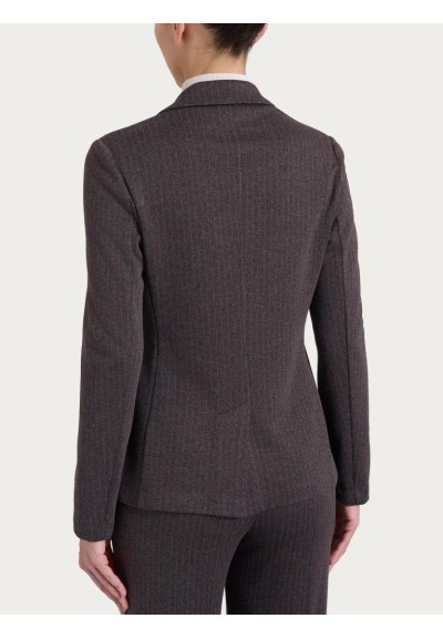 Ragno Donna Blazer Gessato in Eco Jacquard con Due Bottoni – Fantasia 