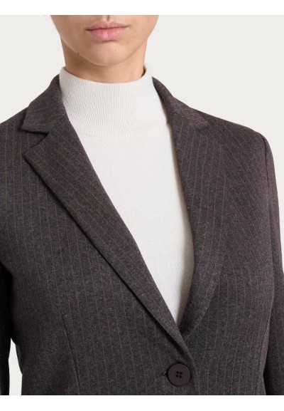 Ragno Donna Blazer Gessato in Eco Jacquard con Due Bottoni – Fantasia 