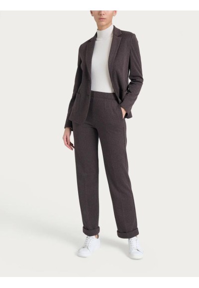 Ragno Donna Blazer Gessato in Eco Jacquard con Due Bottoni – Fantasia 