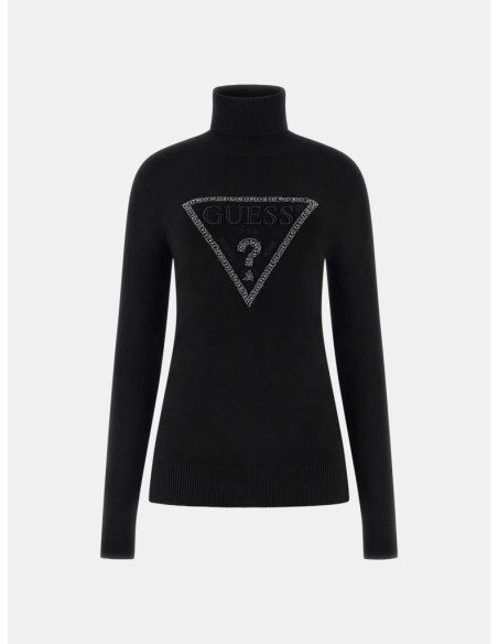 Guess Donna Maglione a Collo Alto Logo Triangolo con Perline  | Mariad