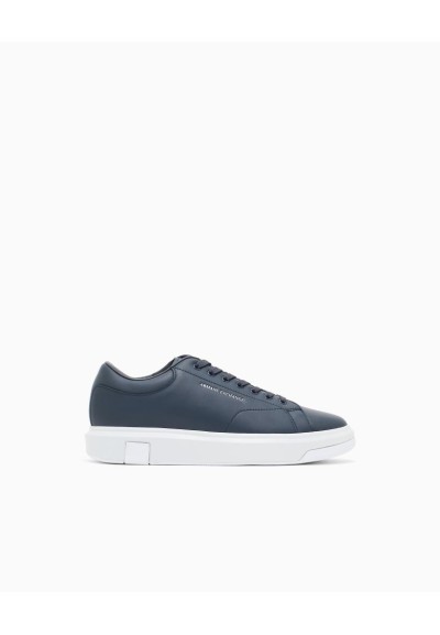 Armani Exchange Uomo Sneakers in Pelle con Logo Allover sul Tallone  |