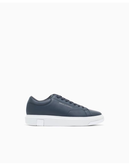 Armani Exchange Uomo Sneakers in Pelle con Logo Allover sul Tallone  |