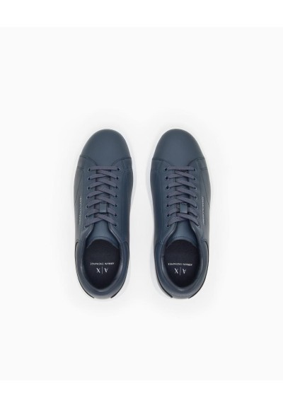 Armani Exchange Uomo Sneakers in Pelle con Logo Allover sul Tallone  |
