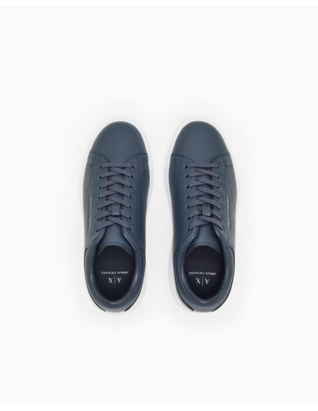 Armani Exchange Uomo Sneakers in Pelle con Logo Allover sul Tallone  |