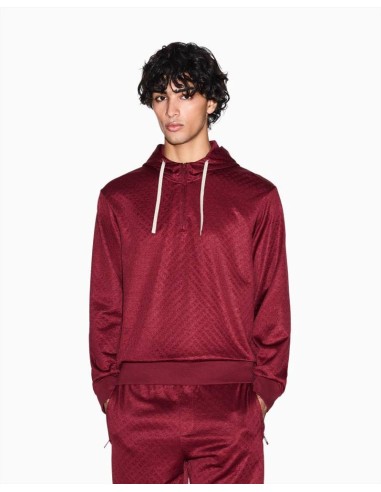 Armani Exchange Uomo Felpa con cappuccio micro texture mezza zip  | Ma