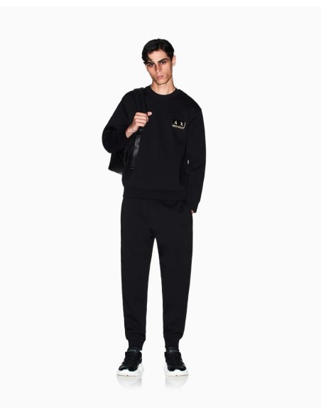 Armani Exchange Uomo Pantaloni sportivi tuta in cotone elasticizzato  