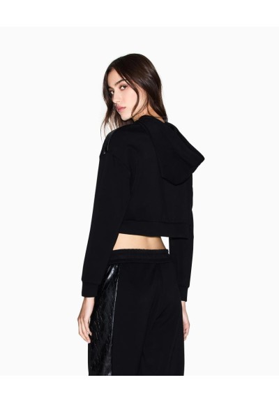 Felpa Armani Exchange Donna Cropped con Cappuccio e Logo Cut Out  | Ma