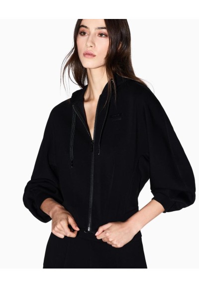 Felpa Armani Exchange Donna con Cappuccio e Dettagli in Maglia  | Mari