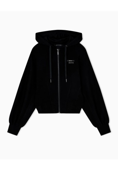 Felpa Armani Exchange Donna con Cappuccio e Dettagli in Maglia  | Mari