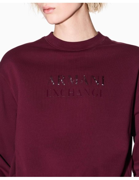 Felpa Armani Exchange Donna con Maxi Logo Grafico in Cotone