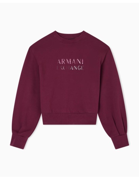 Felpa Armani Exchange Donna con Maxi Logo Grafico in Cotone