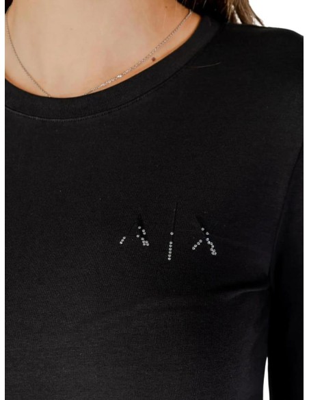 T-shirt Manica Lunga Armani Exchange Donna in Cotone Elasticizzato  | 