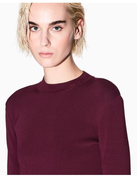 Maglia a Coste Larghe Armani Exchange Donna in Viscosa Elasticizzata  