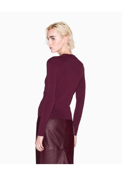 Maglia a Coste Larghe Armani Exchange Donna in Viscosa Elasticizzata  