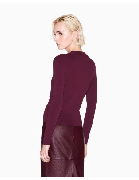 Maglia a Coste Larghe Armani Exchange Donna in Viscosa Elasticizzata  