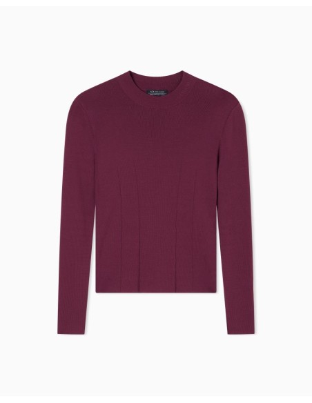 Maglia a Coste Larghe Armani Exchange Donna in Viscosa Elasticizzata  