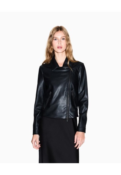 Giubbotto Donna Armani Exchange Asymmetrical Zip Up in Ecopelle Mod. X