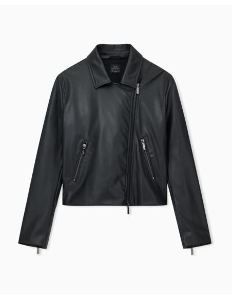 Giubbotto Donna Armani Exchange Asymmetrical Zip Up in Ecopelle Mod. X