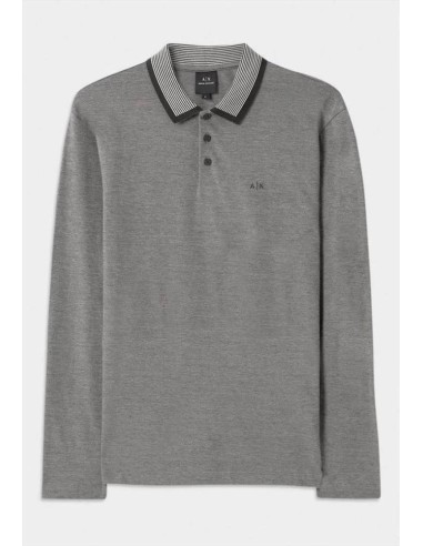 Armani Exchange Polo Uomo Regular Fit Maniche Lunghe Cotone Grigio  |