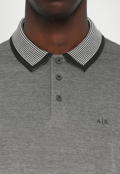 Armani Exchange Polo Uomo Regular Fit Maniche Lunghe Cotone Grigio  | 