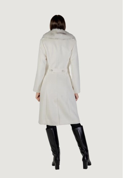 Cappotto Lungo Donna Guess in Misto Lana con Collo in Pelliccia Sintet