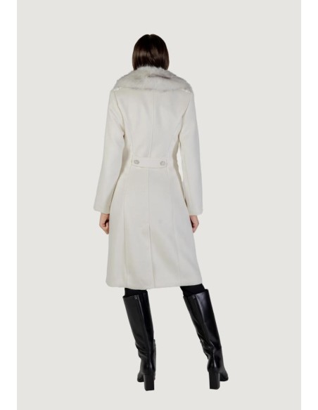 Cappotto Lungo Donna Guess in Misto Lana con Collo in Pelliccia Sintet