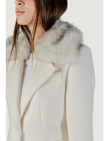 Cappotto Lungo Donna Guess in Misto Lana con Collo in Pelliccia Sintet