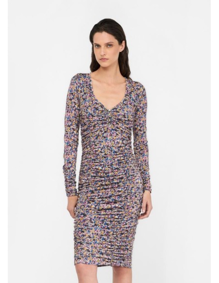 Abito longuette Liu Jo donna in jersey con stampa e scollo a V  | Mari