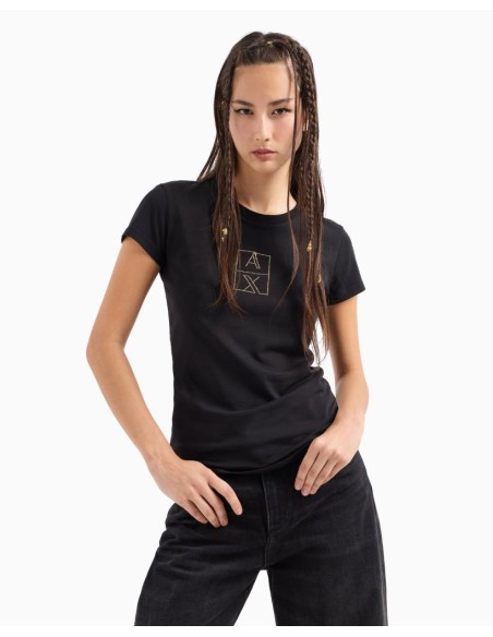 T-shirt Donna Armani Exchange in Jersey di Cotone Elasticizzato

  | M