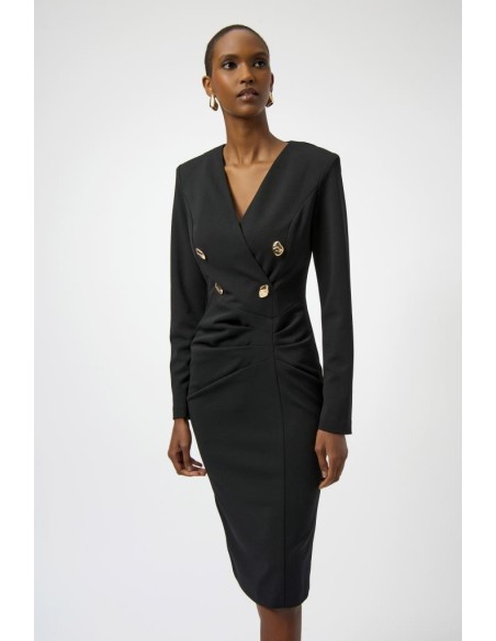 Abito tubino Joseph Ribkoff in crêpe scuba con scollatura avvolgente  